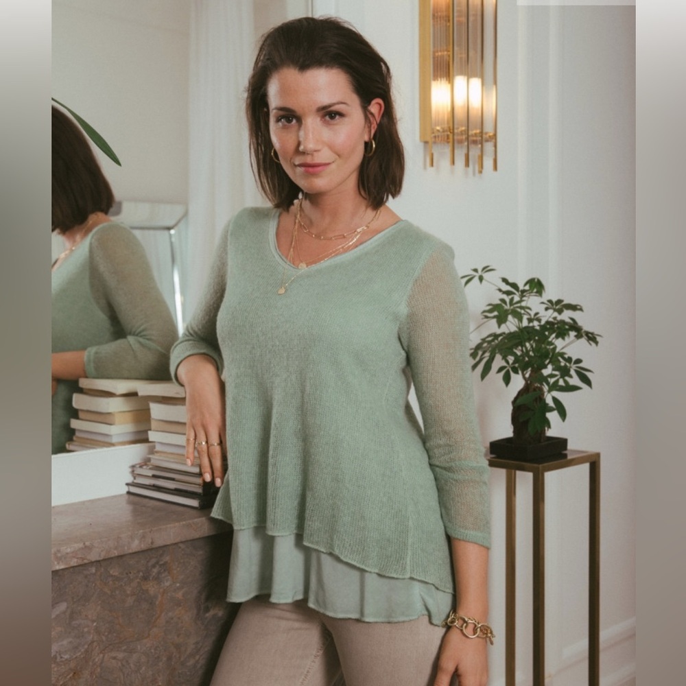 Nina Kendosa Paris Mohair Blouse BILBAO Elegant Long Sleeve Women's Top